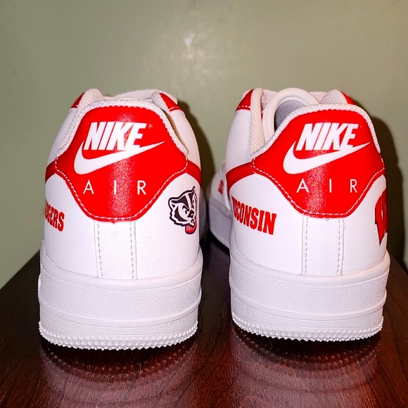 New Custom Nike Air Force 1 NCAA Women's Sneakers (Size 9.5) WI Badgers - Picture 2 of 9